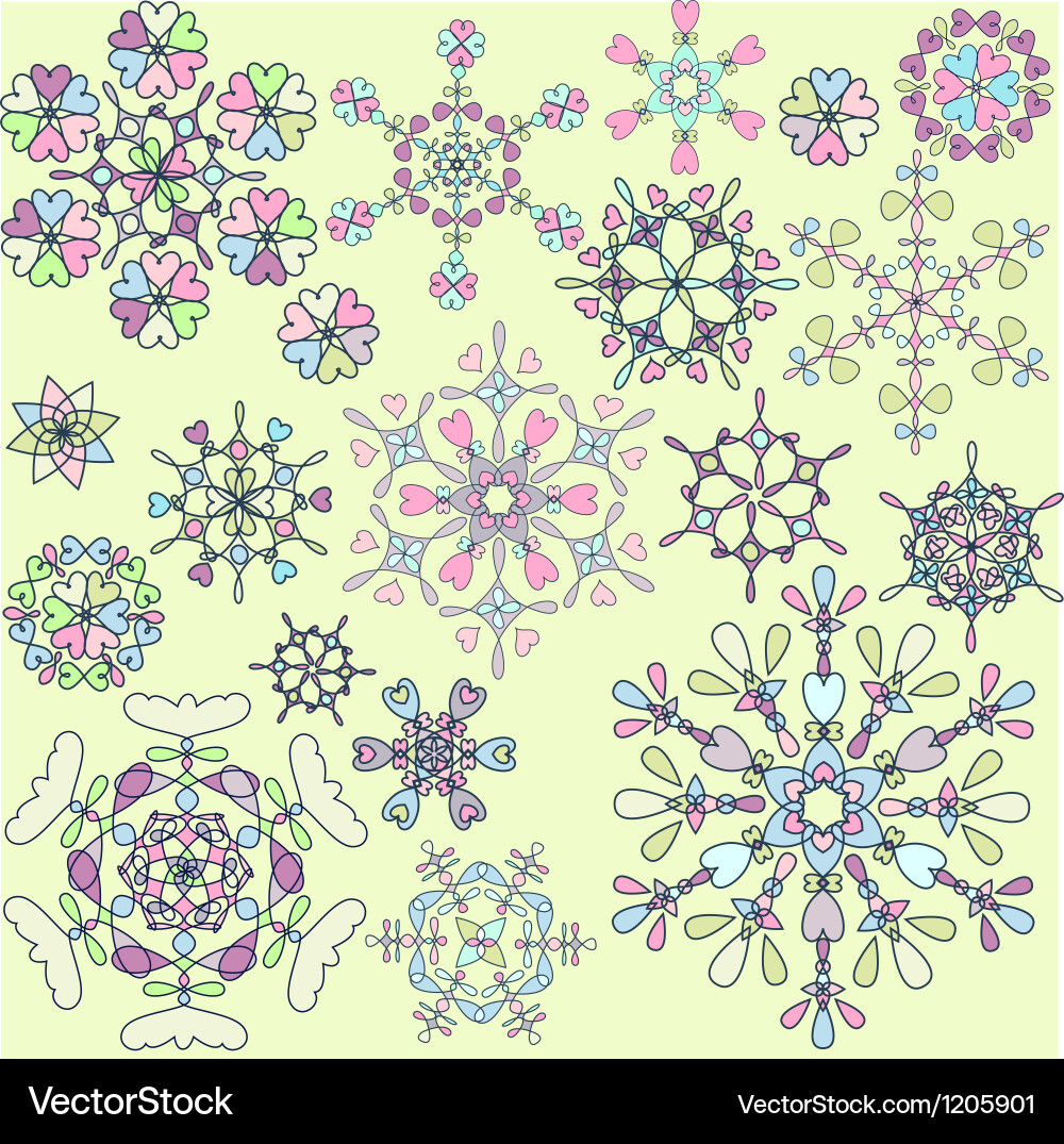 Retro Snowflake Pattern vector image