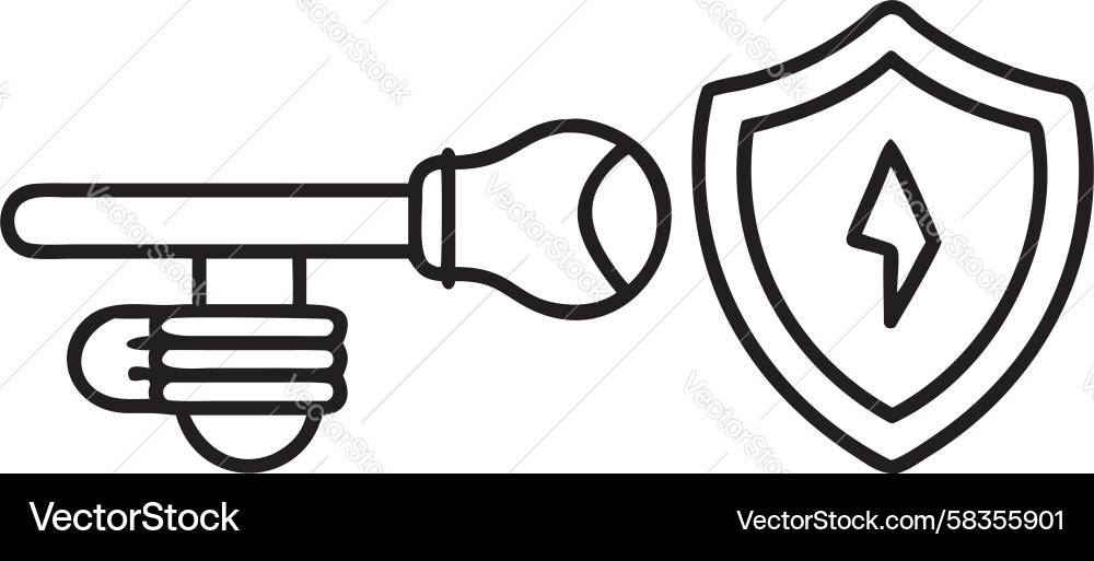 Screwdriver Shield Spark Secure Vector Image