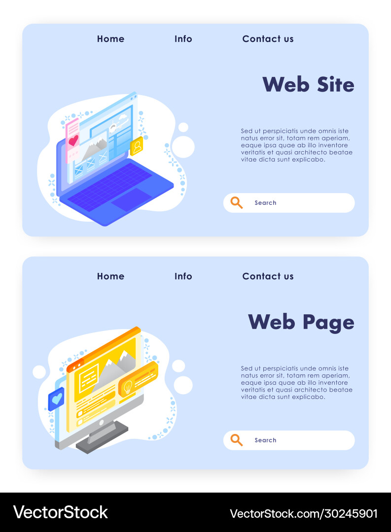 Web site development website landing page vector image