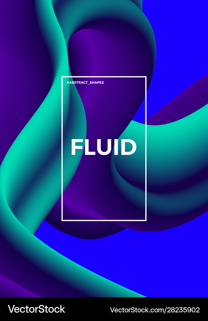 Abstract design template with 3d flow shapes Vector Image