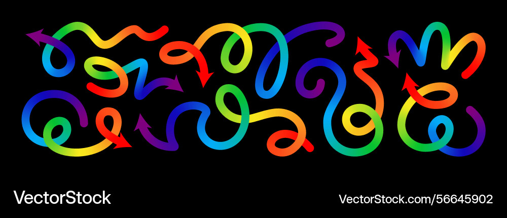 Abstract line shape color gradient arrows 3d vector image