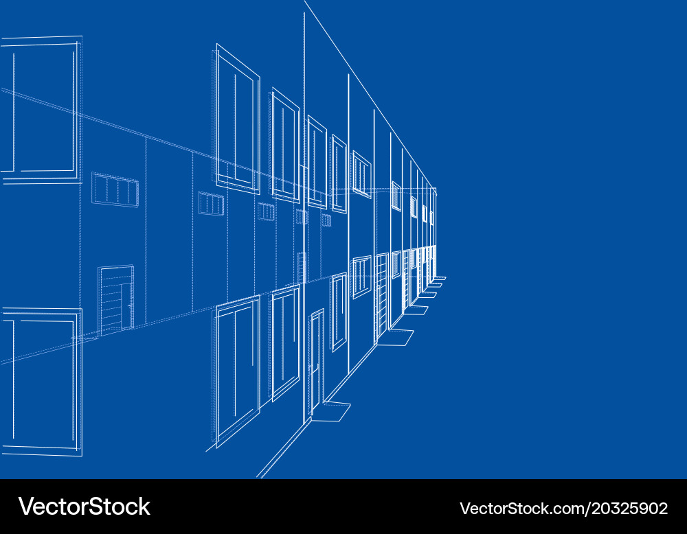 Concept of building rendering 3d Vector Image
