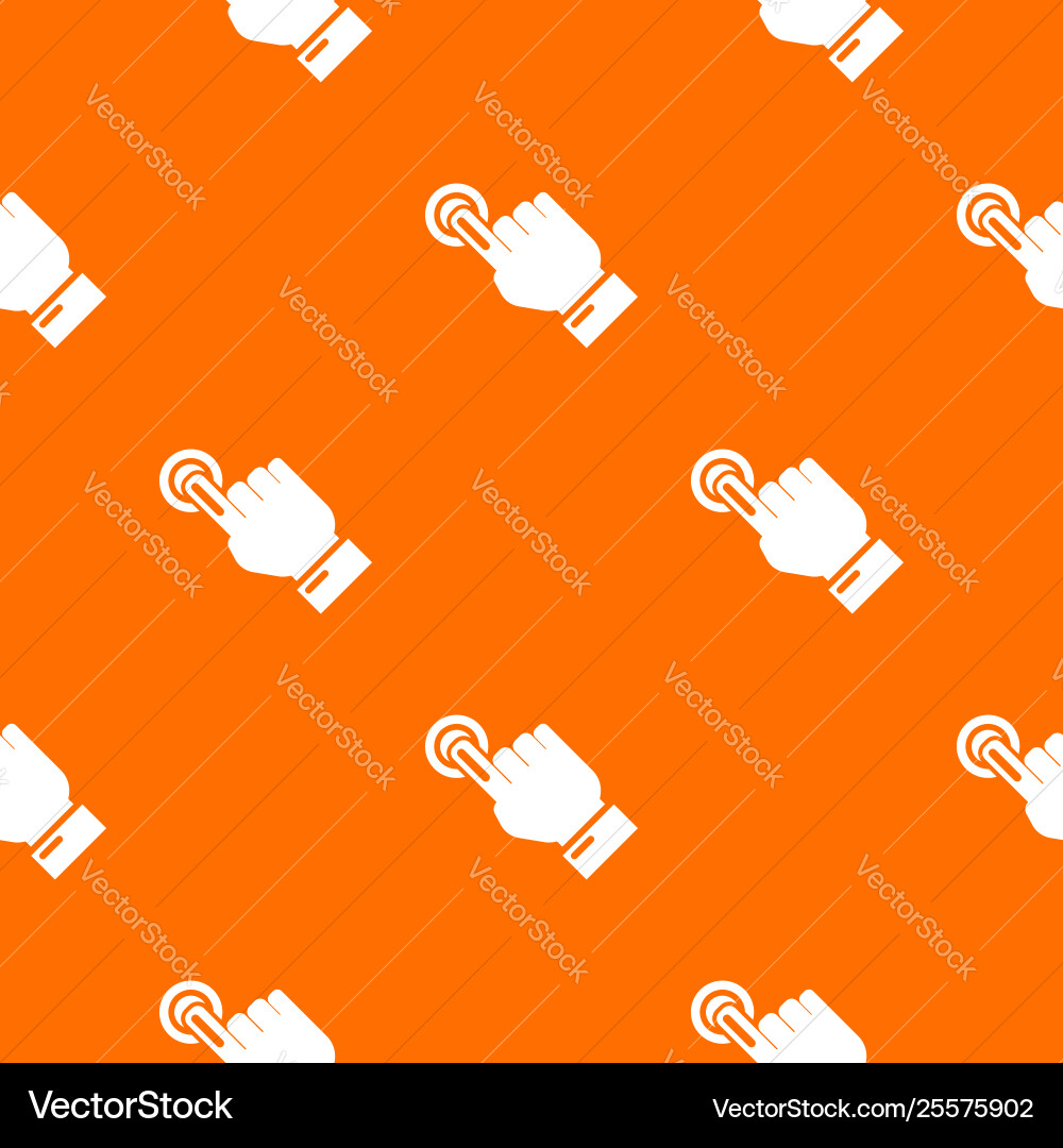 Cursor hand click pattern orange Cursor hand click pattern orange vector image