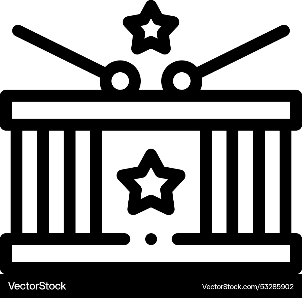 Drums icon thin linear style design isolated Vector Image