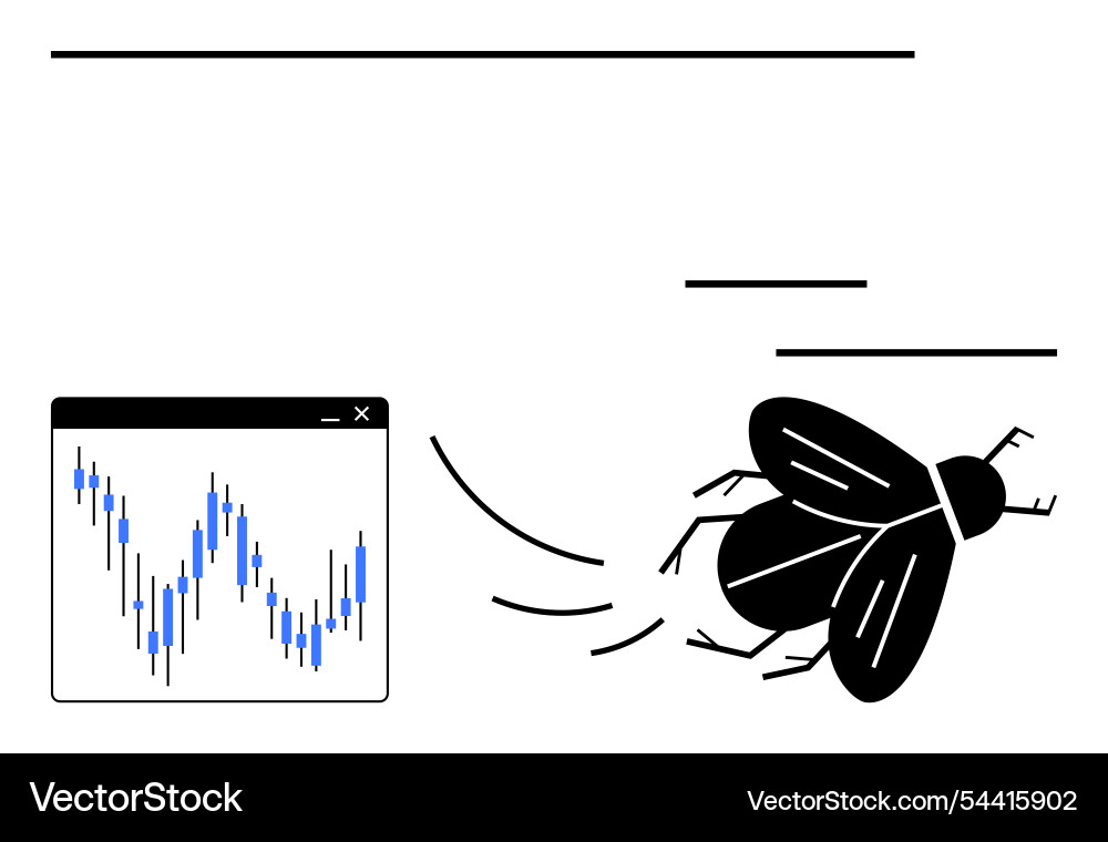 Fly buzzing towards a computer screen Fly buzzing towards a computer screen vector image