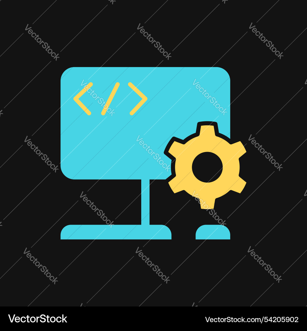 Icon computer coding setting Icon computer coding setting vector image