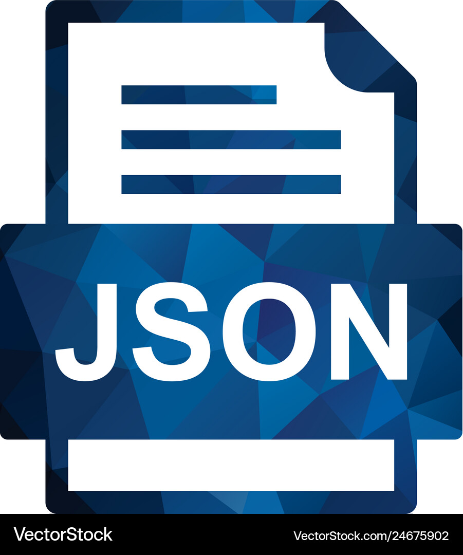 Json file document icon Royalty Free Vector Image