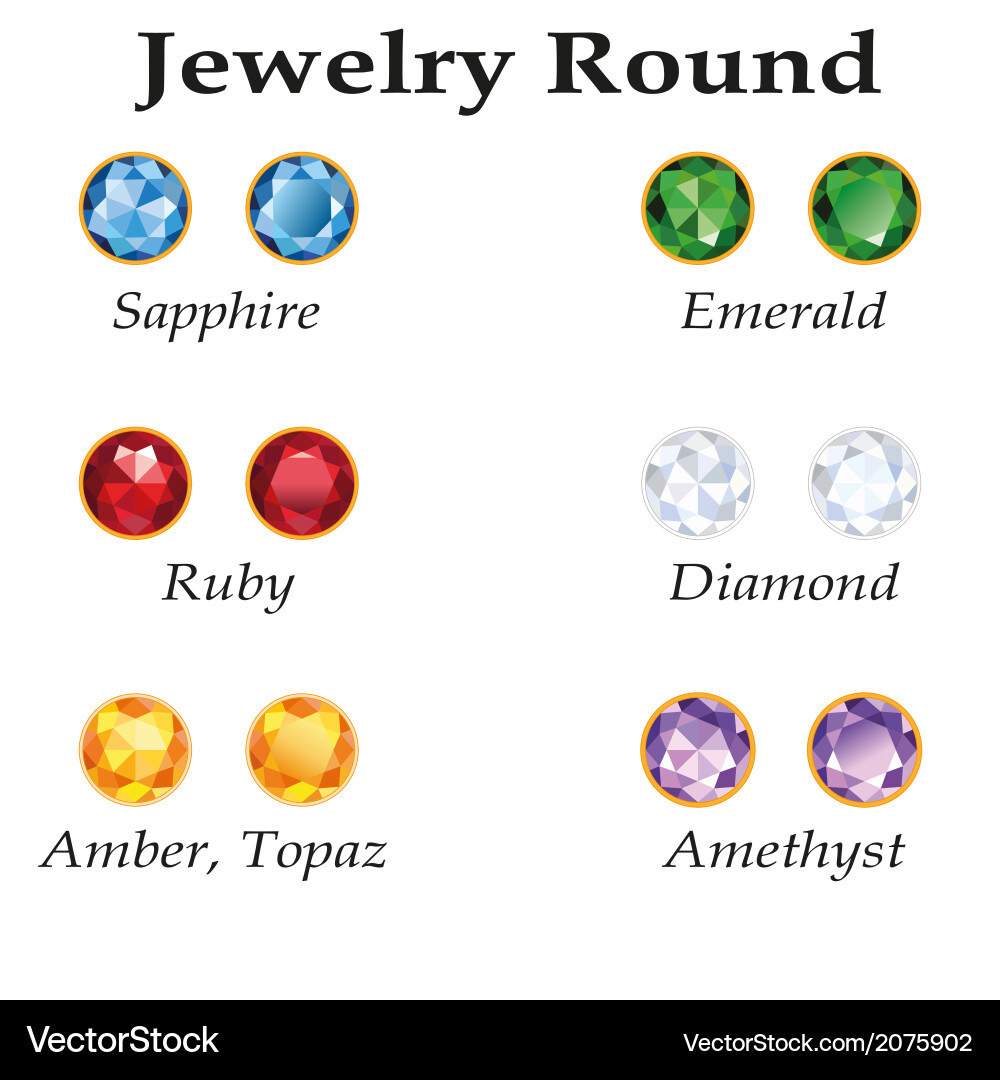 Luxury Gemstone Jewelry Set Royalty Free Vector Image