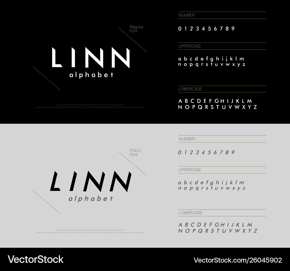 Modern Alphabet Font - Triangle Concept vector image