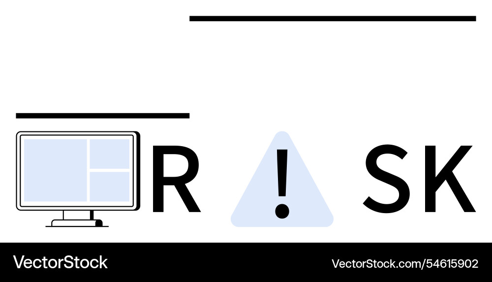 Monitor and warning triangle with letters spelling Monitor and warning triangle with letters spelling vector image
