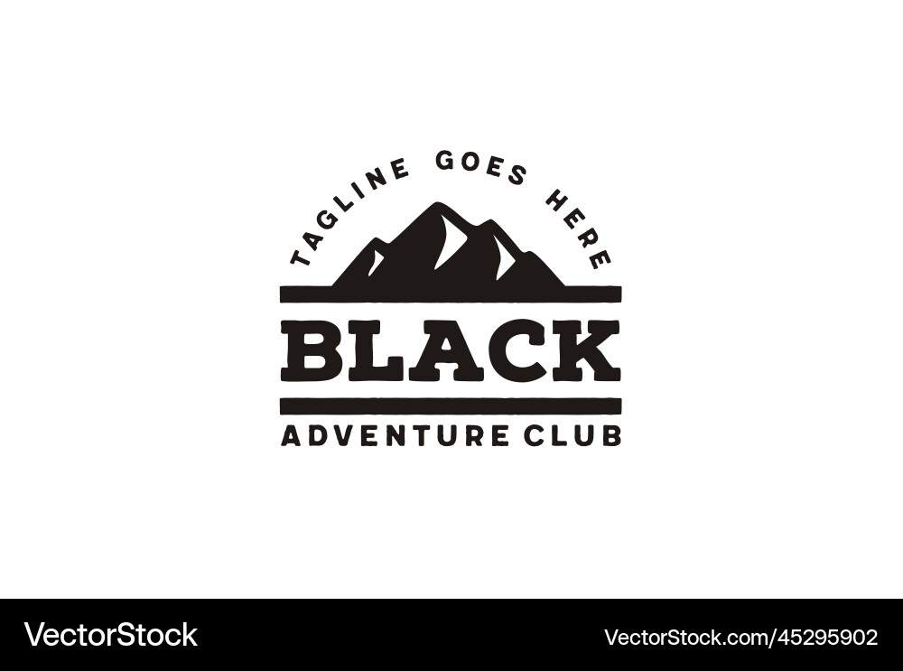 Mountain Adventure Logo - Retro Style Vector Image