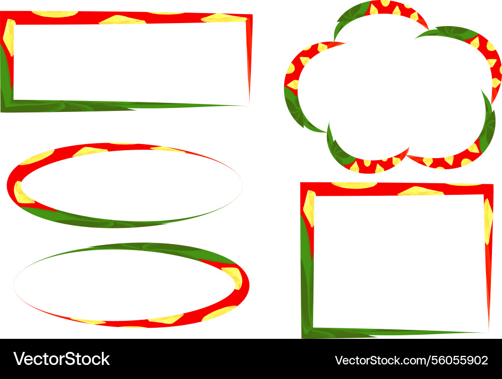 Red green pattern colorful different frames set Red green pattern colorful different frames set vector image