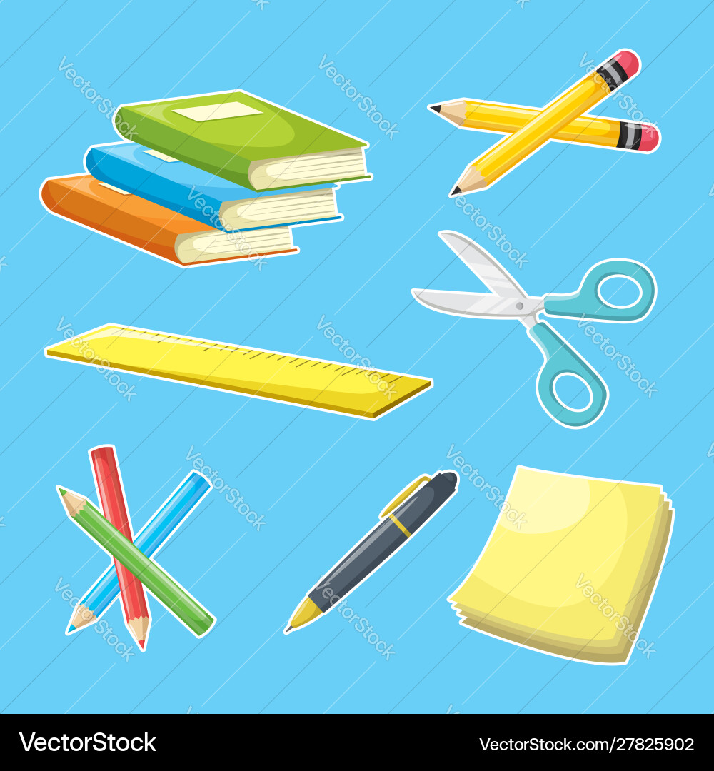 School supplies Royalty Free Vector Image - VectorStock