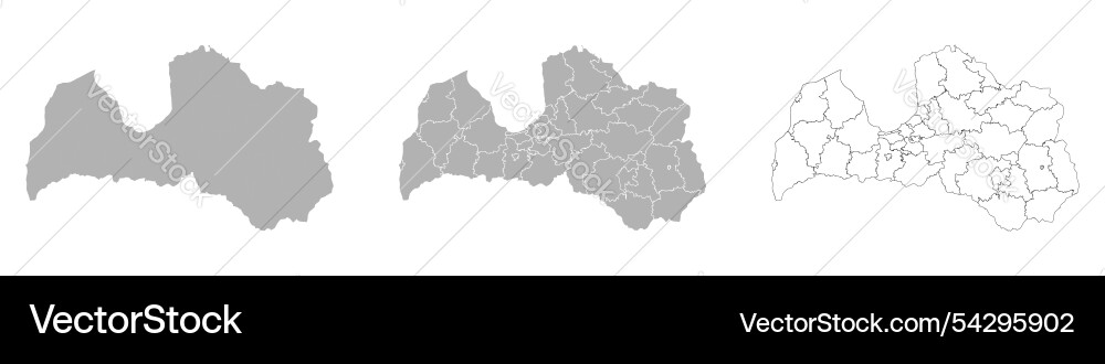 Set of latvia maps with main map and regional Vector Image