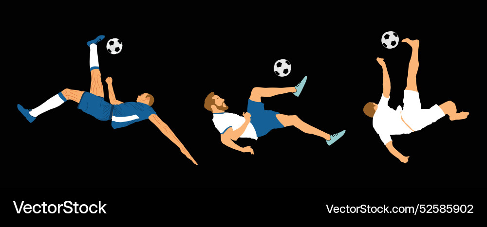 Soccer player scissors move spectacle Soccer player scissors move spectacle Vector Image