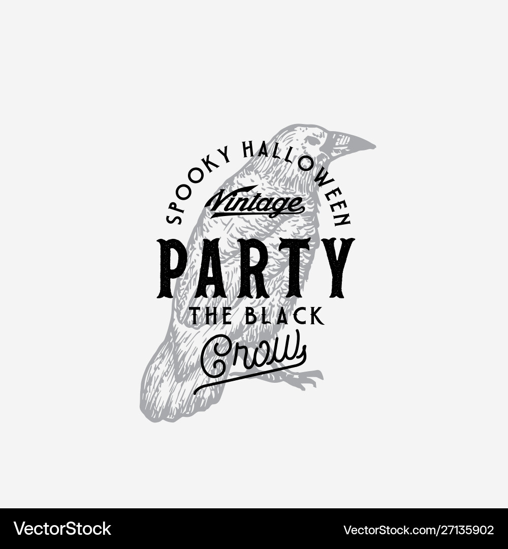 Vintage style party halloween logo or label Vintage style party halloween logo or label vector image