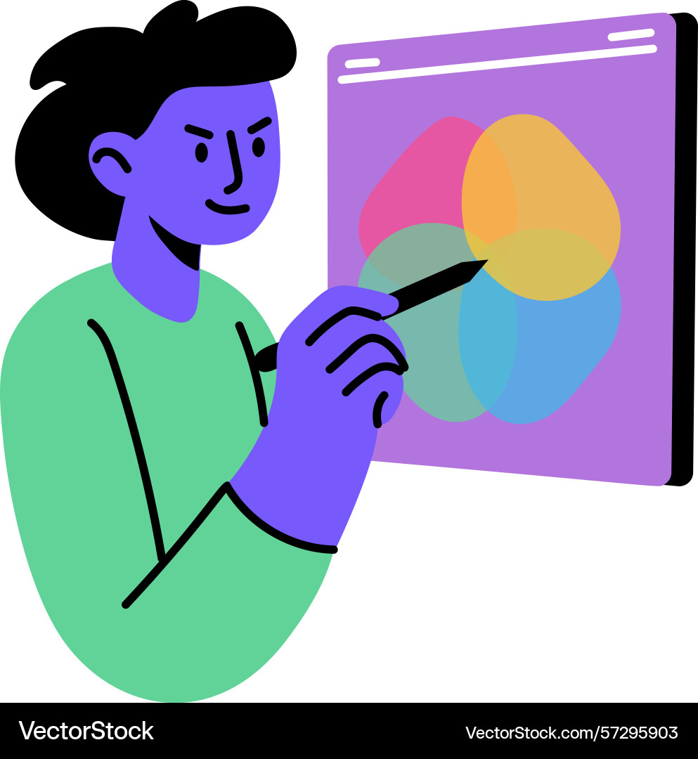 A person using blend tool flat style vector image