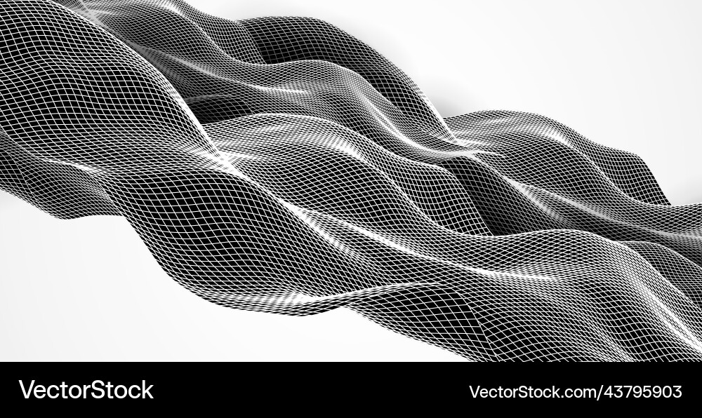 Abstract waves is made in a wireframe style Abstract waves is made in a wireframe style vector image