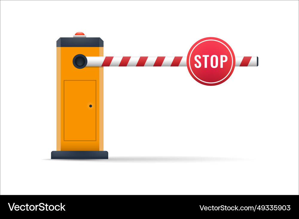 Barrier gate with flashing for security closed Vector Image