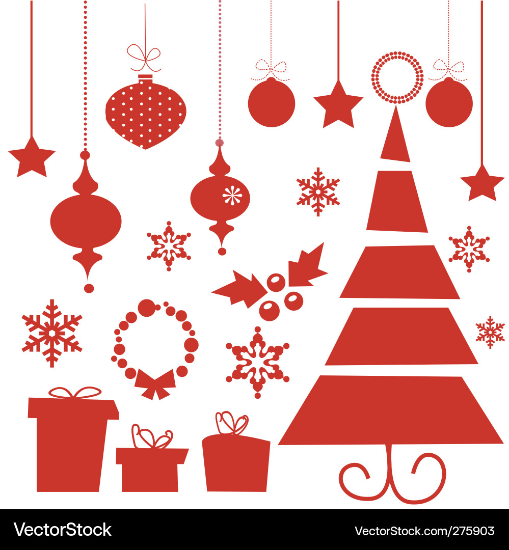 Christmas Ornament Collection Vector Image