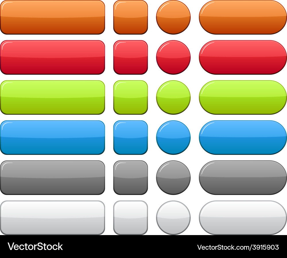 Collection of Blank Buttons Vector Image