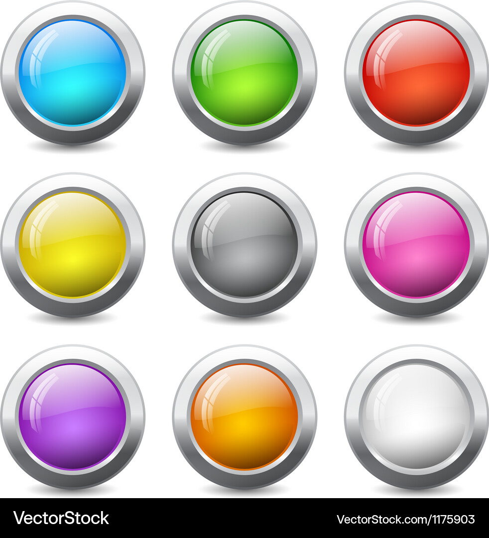 Colorful Round Web Buttons Vector Image