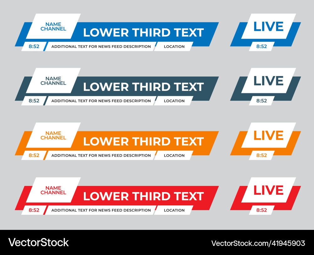 Dynamic Lower Third Template Vector Image