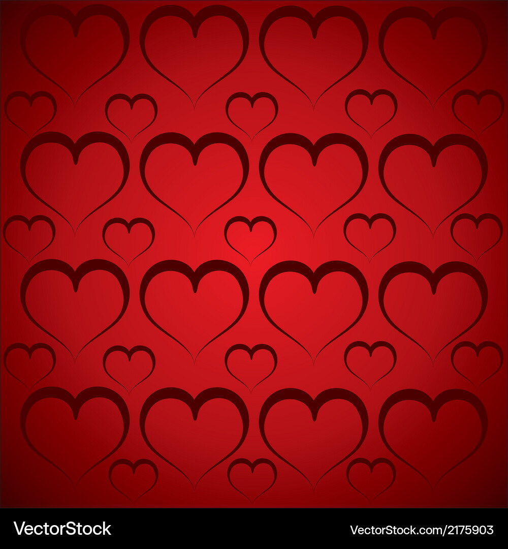 Heart pattern in red background Vector Image