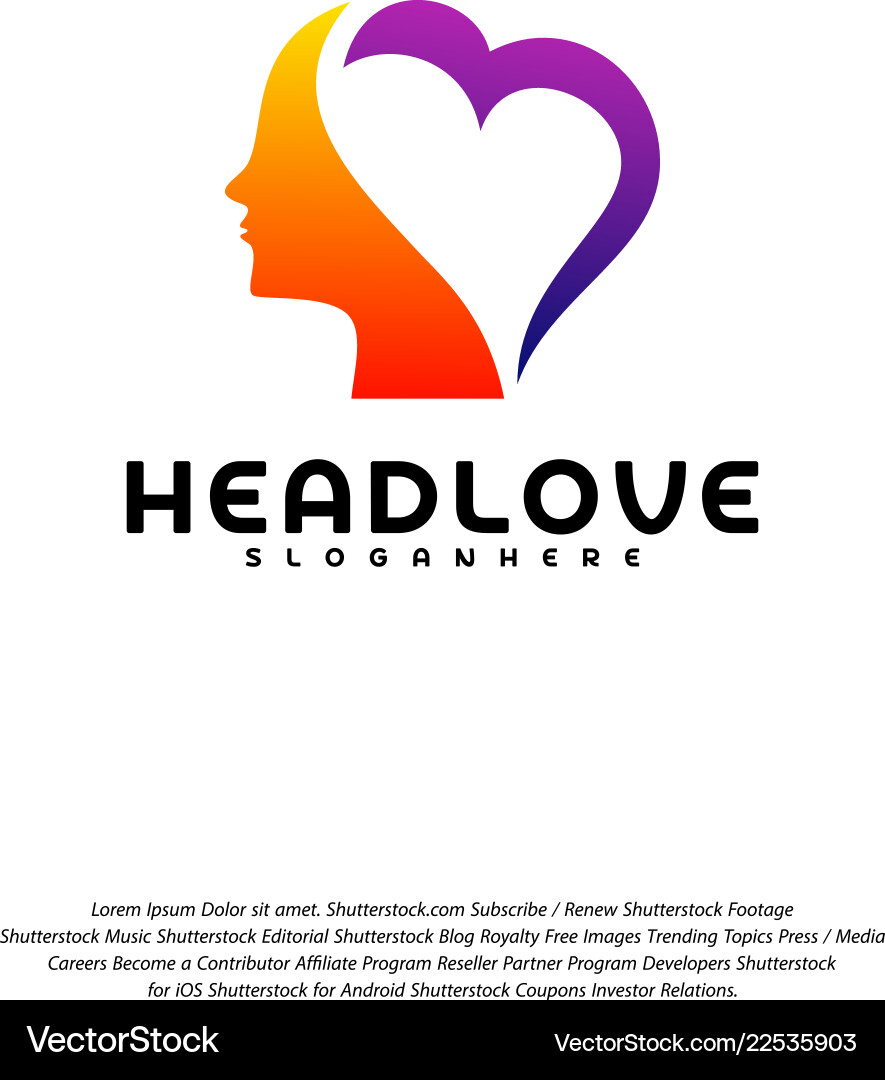 Kopf Liebe Logo Intelligenz Designs Kopf Liebe Logo Intelligenz Designs vektorbild