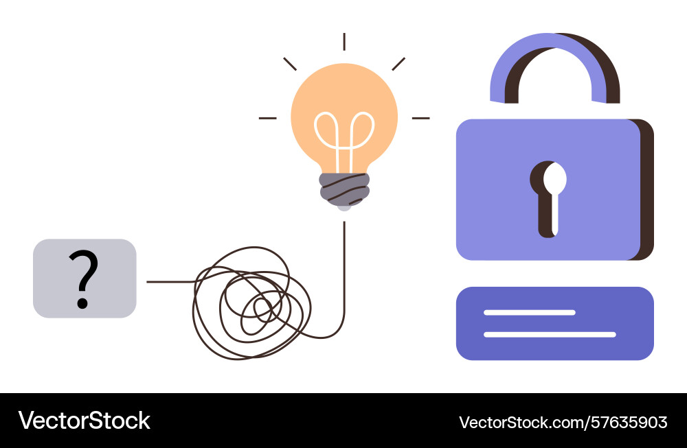 Problem-solving journey leading to innovation vector image