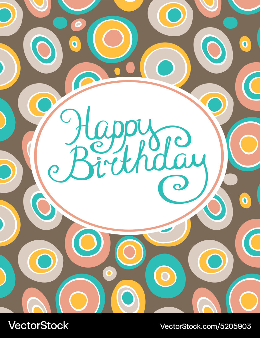 Retro Geometric Birthday Card Vector Image