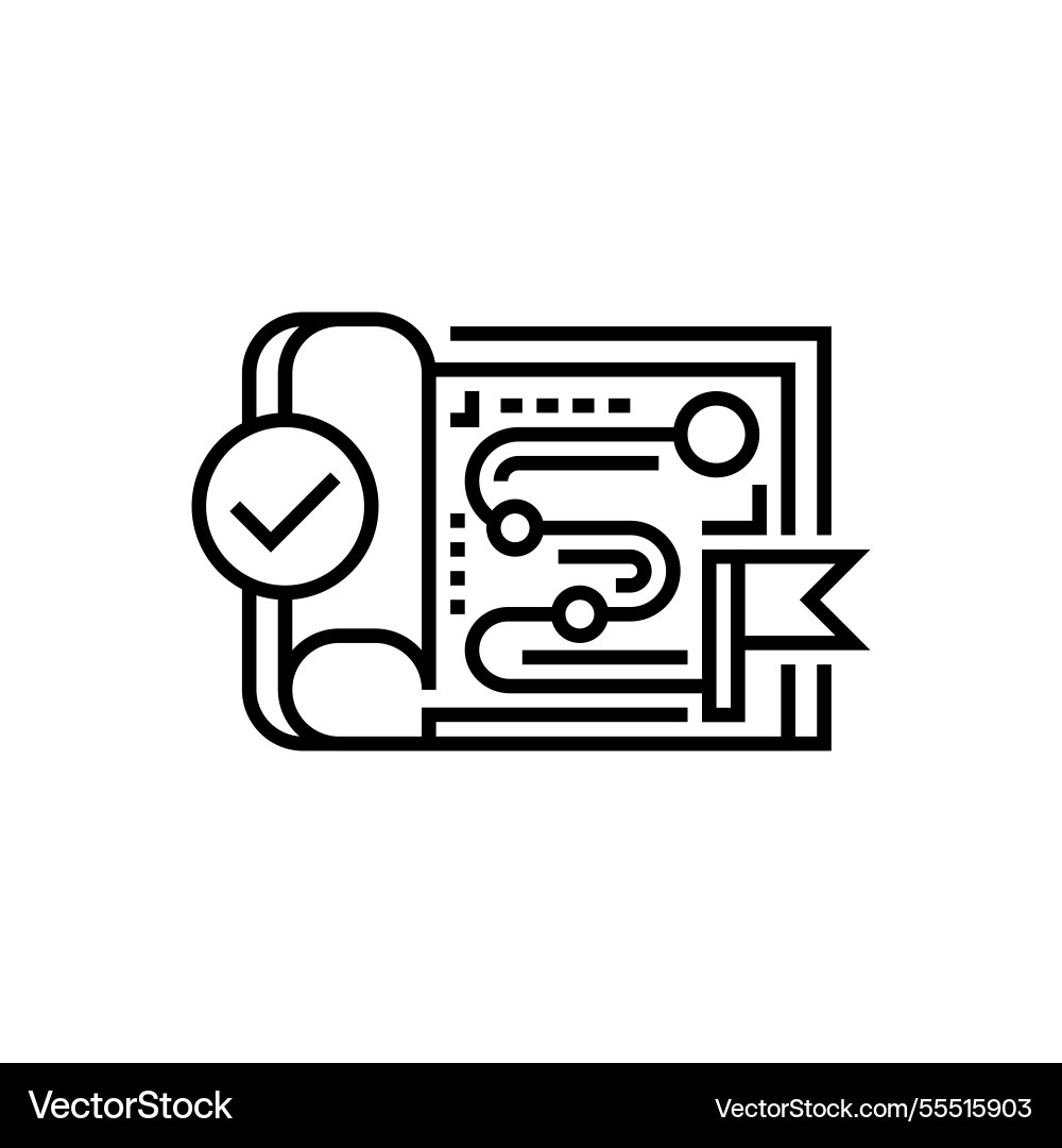 Roadmap outline icon linear style sign for mobile Roadmap outline icon linear style sign for mobile Vector Image