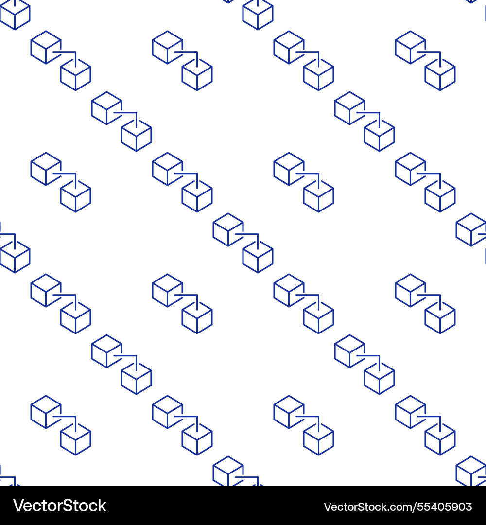 Two connected blocks - blockchain technology Two connected blocks - blockchain technology vector image