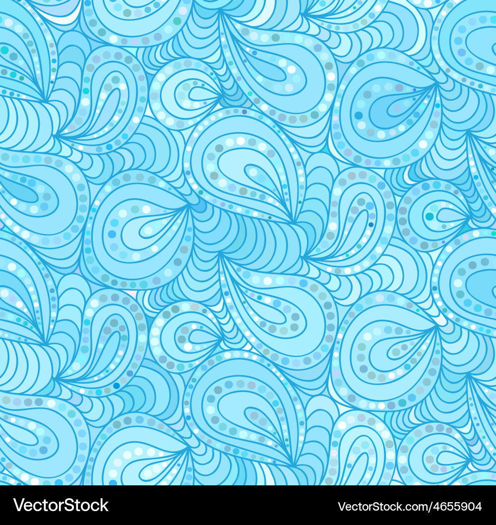 Abstract Blue Paisley Pattern Vector Image