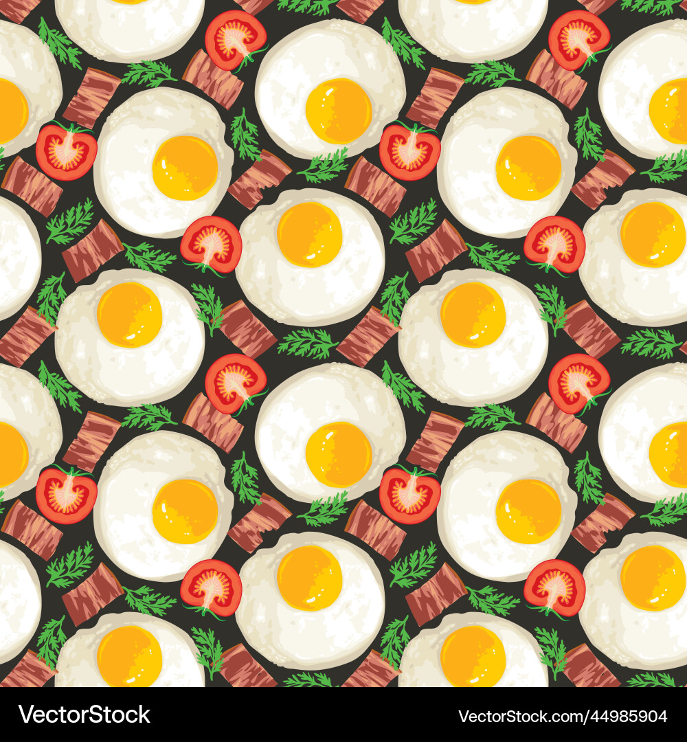 Appetizing seamless pattern with fried eggs Vector Image