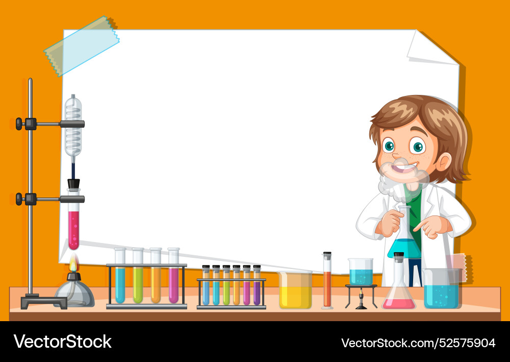 Child conducting experiments in a lab Child conducting experiments in a lab Vector Image