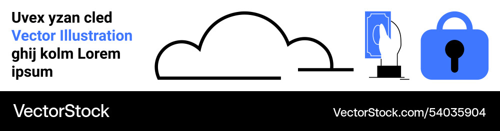 Cloud computing with security and touch interface Cloud computing with security and touch interface Vector Image