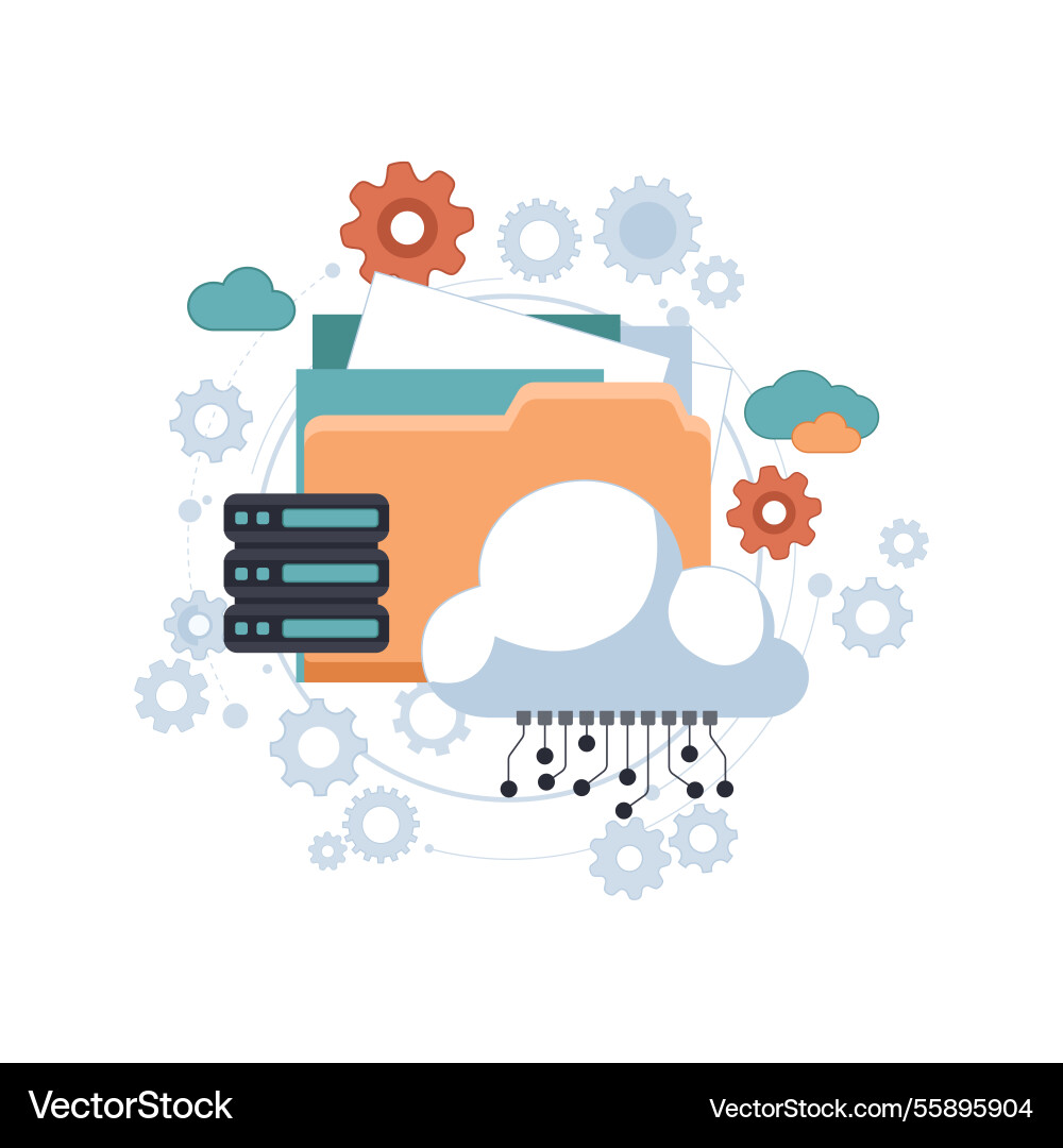 Cloud data security Cloud data security vector image