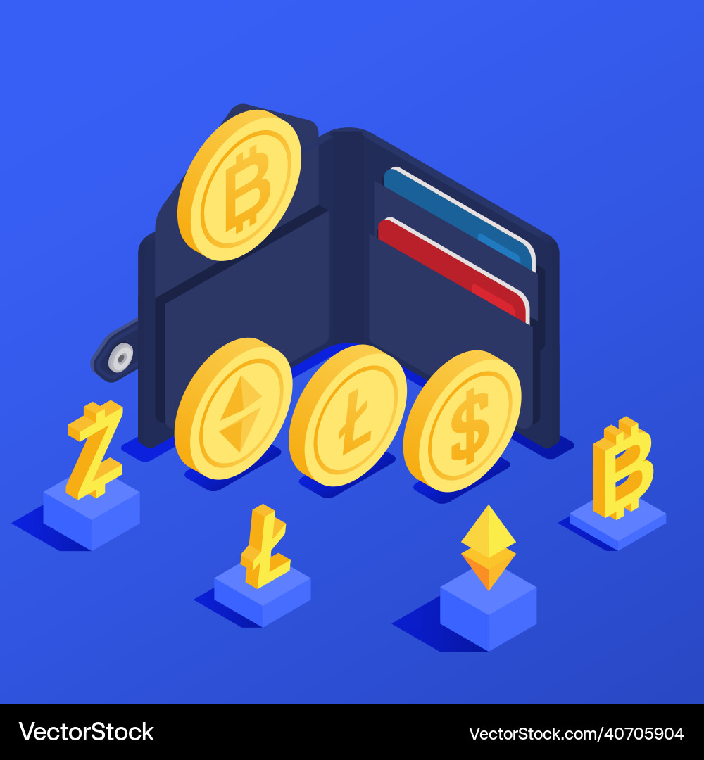 Cryptocurency isometric concept Cryptocurency isometric concept Vektorbild