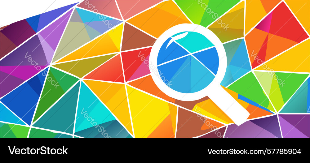 Polygonal search icon modern data insight design vector image