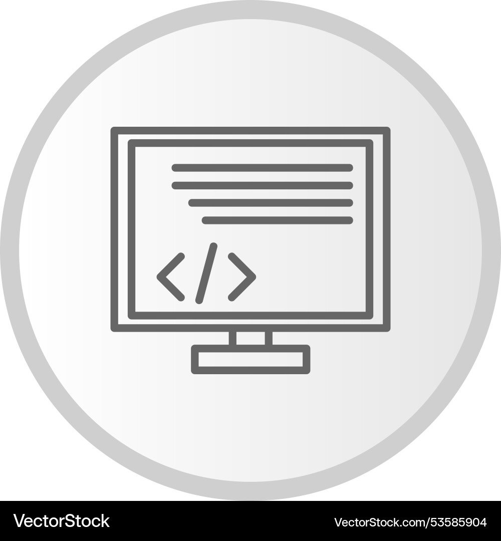 Programing line circle grey icon Vector Image