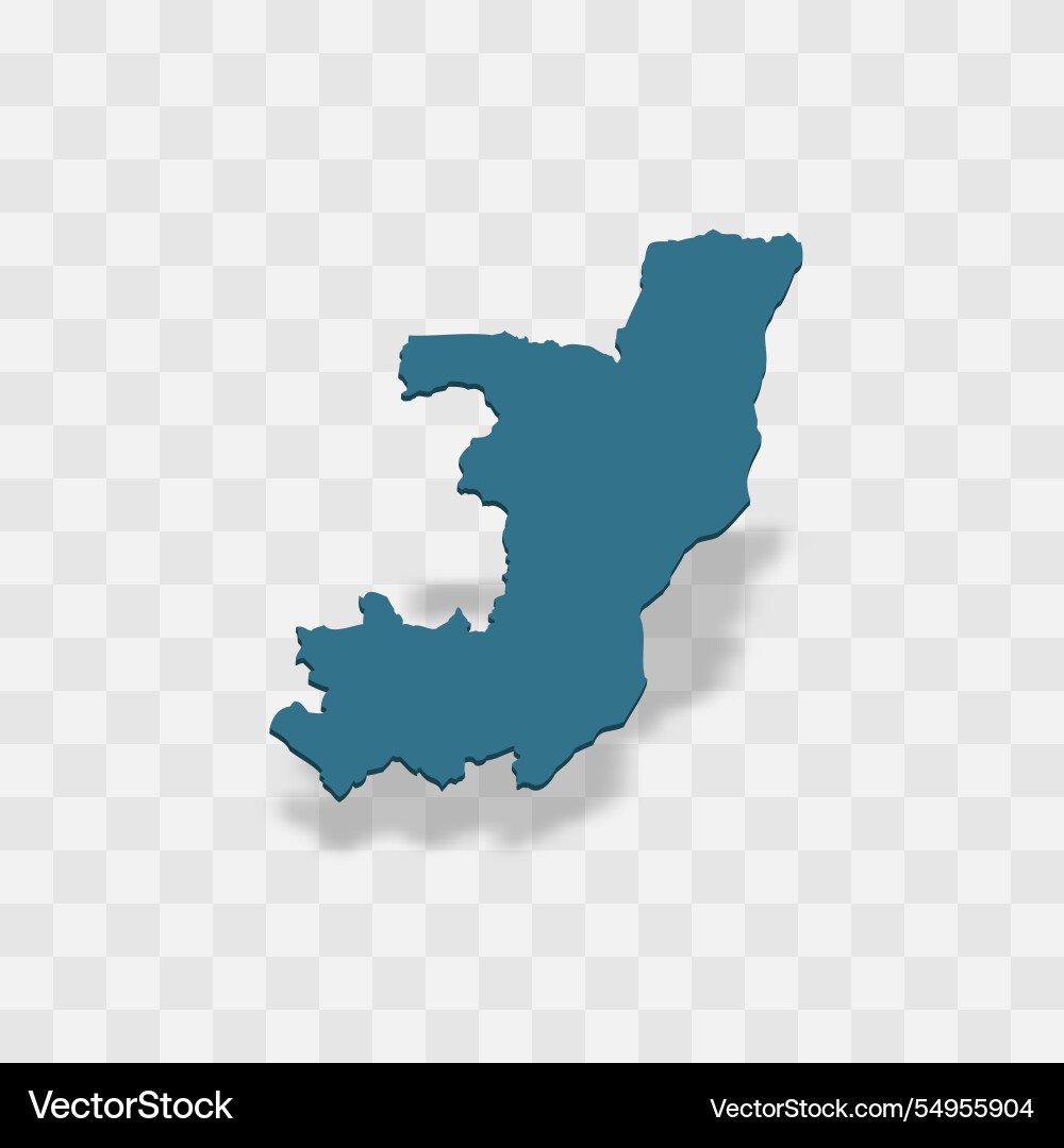 Republic of the congo map silhouette Royalty Free Vector