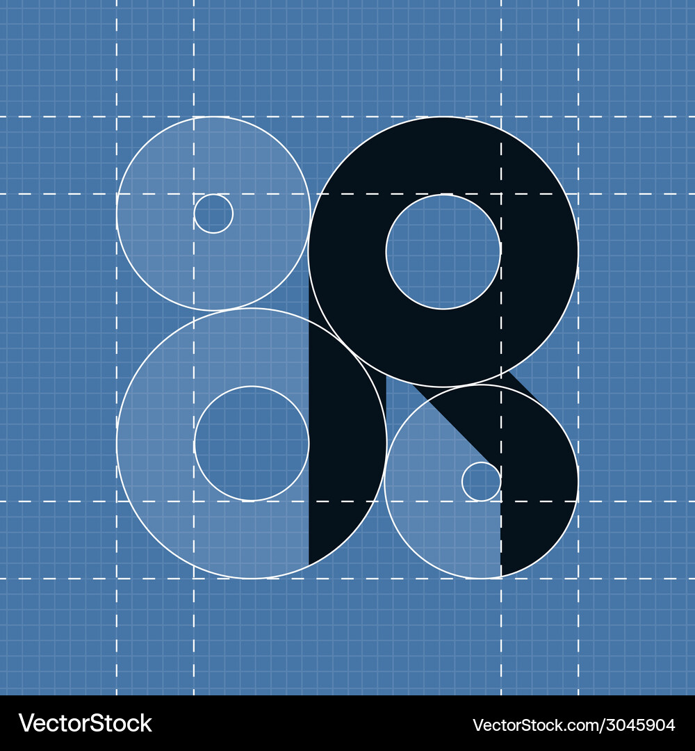 Round engineering font symbol r Vector Image