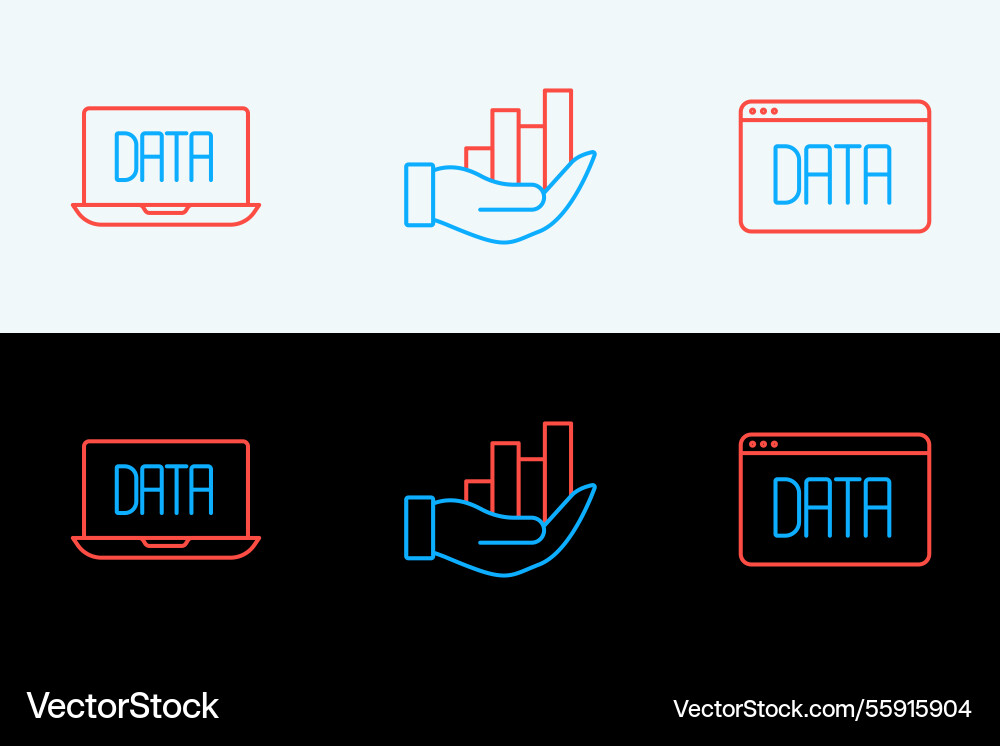 Set line data analysis and pie chart infographic Set line data analysis and pie chart infographic Vector Image