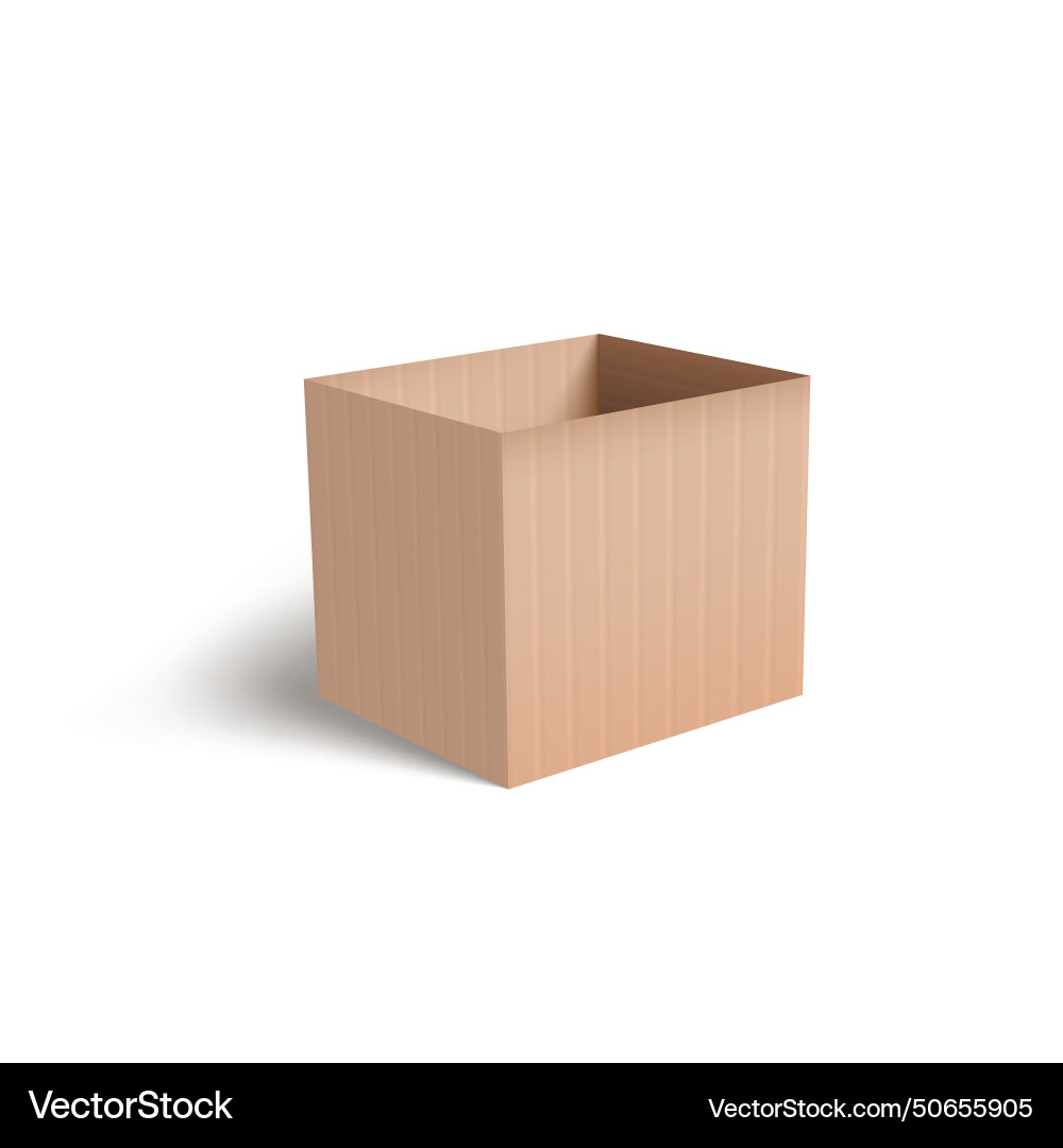3d cardboard box isolated on white background Vector Image