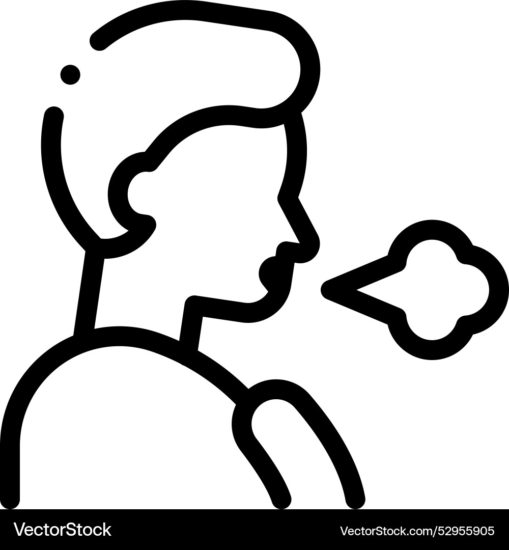 Difficulty breathing icon thin linear style Difficulty breathing icon thin linear style Vector Image
