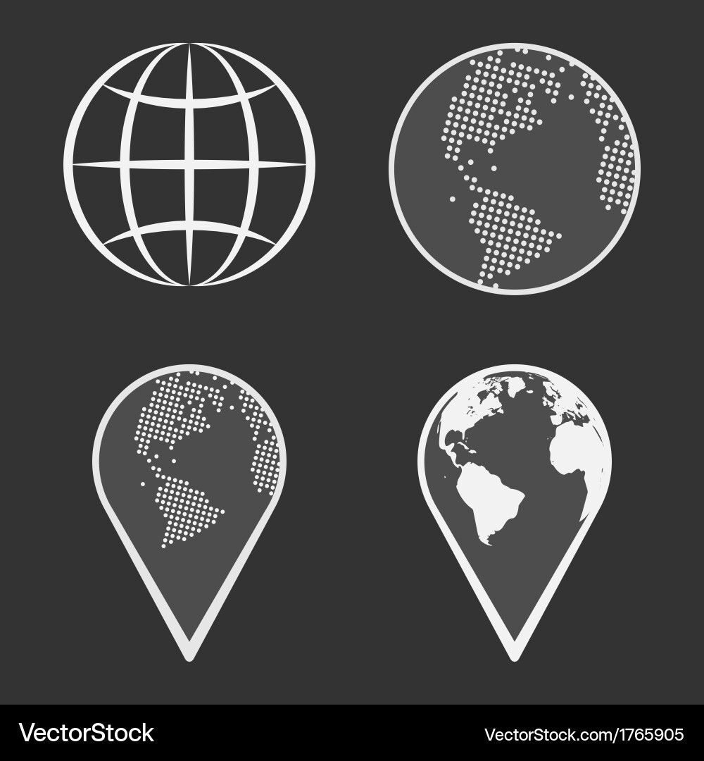 Earth globe emblem set vector image