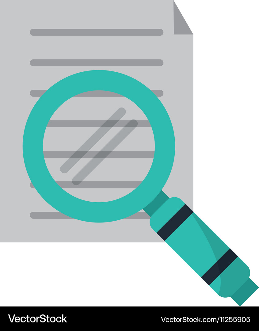 Isolated document and lupe design Vector Image