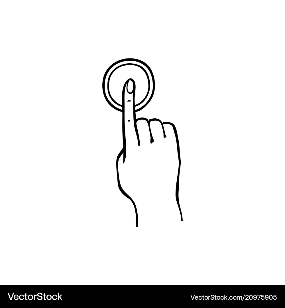 menschliche Hand Drückknopf mit Zeigefinger Menschliche Hand Drückknopf mit Zeigefinger vektorbild