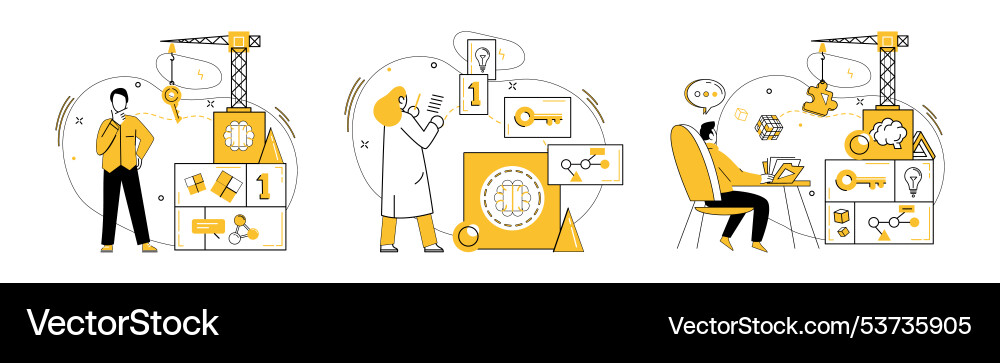 Structured thinking innovation transforms vector image